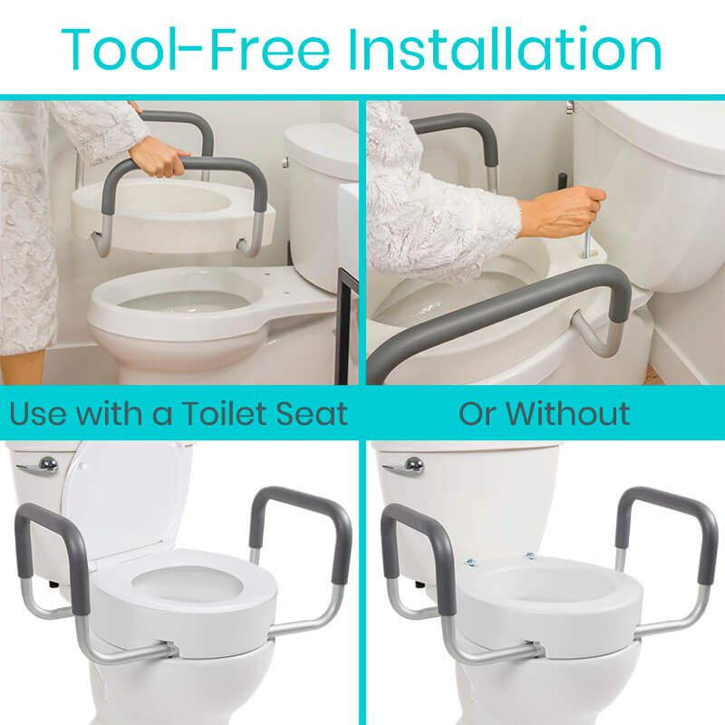 Toilet Seat Riser with Arms