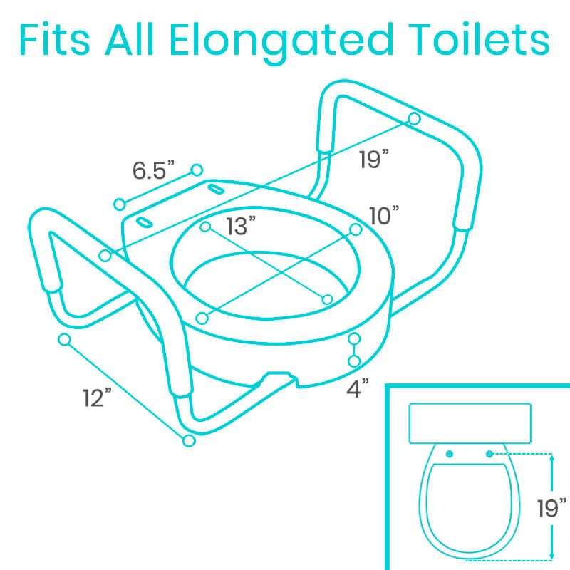 Toilet Seat Riser with Arms