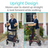 Upright Rollator - Walker with Foldable Transport Seat