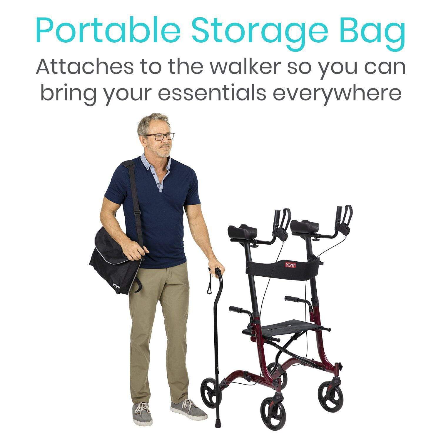 Upright Rollator - Walker with Foldable Transport Seat