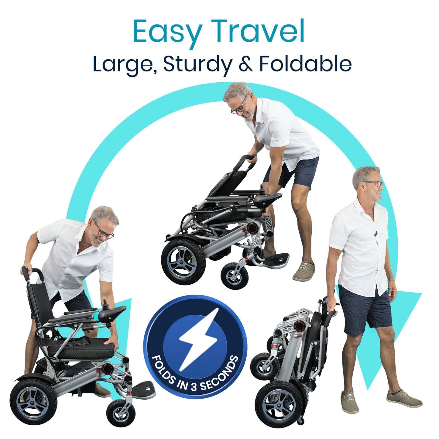 Power Wheelchair - Foldable Long Range Transport Aid